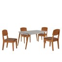 Ver imagem 2 de Mesa de Jantar Copper 120cm Tampo Mdf Vidro 4 Cad Copper Tork/off/naturale/serig. Off