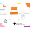 Ver imagem 6 de Kit 12 Cadeira Iso Infantil Laranja Escolar e Creche