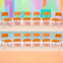 Ver imagem 1 de Kit 12 Cadeira Iso Infantil Laranja Escolar e Creche