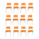Ver imagem 2 de Kit 12 Cadeira Iso Infantil Laranja Escolar e Creche