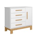 Ver imagem 2 de Quarto Bebe Infantil Q Encanto Berço Vira Cama e Comoda Sapateira 1 Porta 4 Gavetas Slim Qmovi