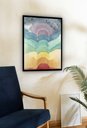 Ver imagem 2 de Quadro Decorativo Abstrato Círculos Cores - 70x50cm:moldura Branca