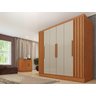 Guarda Roupa Itaperuna Casal Ripado 6 Portas 4 Gavetas Tcil Cor Cinamomo Off White - 3
