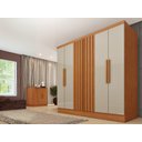 Ver imagem 1 de Guarda Roupa Itaperuna Casal Ripado 6 Portas 4 Gavetas Tcil Cor Cinamomo Off White