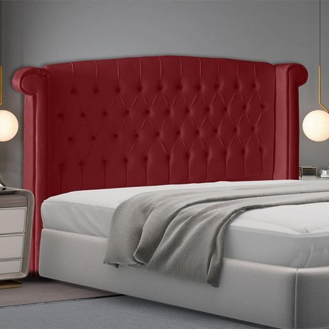 Cabeceira de Cama Box Toquio Casal Queen 160 Cm Suede Vermelho do Lar Móveis e Decoração