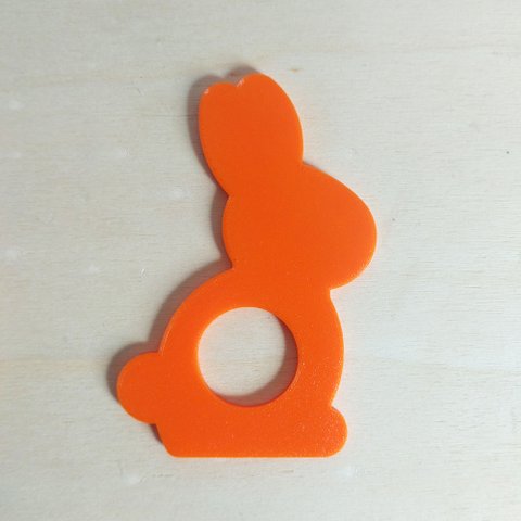 12 Argolas Para Guardanapo Do Coelhinho / Páscoa -Toque 3D: Laranja