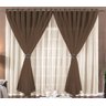 Cortina de Ilhos Com Presilha Para Varao Normal Quarto ou Sala 3,00 X 2,80 Metros Tecido Voal Voil - 2