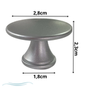 Ver imagem 2 de 4 Puxadores Móveis Gaveta Ponto Redondo Furo Único 30mm:Prata Fosco