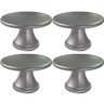 4 Puxadores Móveis Gaveta Ponto Redondo Furo Único 30mm:Prata Fosco - 1