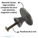 Ver imagem 3 de 4 Puxadores Móveis Gaveta Ponto Redondo Furo Único 30mm:Prata Fosco