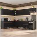 Ver imagem 1 de Armário de Cozinha Completa de Canto 512cm Preto Reims Madesa 01