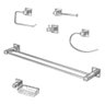 Kit Acessórios Quadrado Banheiro 100% Metal Cromado 6 Peças - 1