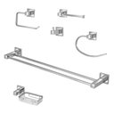 Ver imagem 1 de Kit Acessórios Quadrado Banheiro 100% Metal Cromado 6 Peças