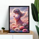 Ver imagem 1 de Quadro Infantil Anjinha com Flores 45x34cm:moldura Preta
