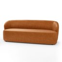 Ver imagem 3 de Kit 02 Poltronas Giratória e 01 Sofá Orgânico Leez 205cm 03 Lugares Couríssimo Caramelo - Desk
