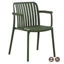 Ver imagem 3 de Kit 4 Cadeiras Tulum com Braço Empilhável Assento Fixo Polipropileno Verde 182kg Fratini