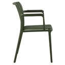 Ver imagem 7 de Kit 4 Cadeiras Tulum com Braço Empilhável Assento Fixo Polipropileno Verde 182kg Fratini