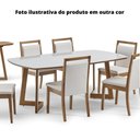 Ver imagem 2 de Mesa de Jantar Mh-5346 Herval Retangular 190 Cm Madeira Amêndoa Vidro Off White