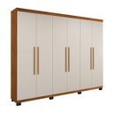 Ver imagem 2 de Guarda-roupa Casal Bari 6 Portas 4 Gavetas Cinamomo/off White - Panorama Móveis