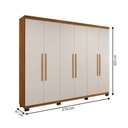 Ver imagem 4 de Guarda-roupa Casal Bari 6 Portas 4 Gavetas Cinamomo/off White - Panorama Móveis