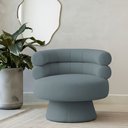 Ver imagem 2 de Poltrona Orgânica Mabel Base Fixa Bouclé Azul Claro - Nexta Casa