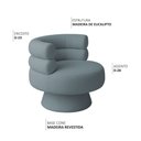 Ver imagem 3 de Poltrona Orgânica Mabel Base Fixa Bouclé Azul Claro - Nexta Casa