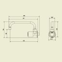 Ver imagem 5 de Torneira Cozinha Parede Domus 1/4 de Volta 4206 Meber - Cromado