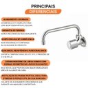 Ver imagem 3 de Torneira Cozinha Parede Domus 1/4 de Volta 4206 Meber - Cromado