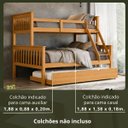 Ver imagem 4 de Beliche Casal Madeira Maciça Reforçada + Cama Aux Solteiro:Mel