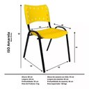 Ver imagem 7 de Jogo Mesa 1,20x70 Preta para Sorveterias e Restaurantes com 4 Cadeiras Iso Amarela