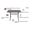 Ver imagem 4 de Jogo Mesa 1,20x70 Preta para Sorveterias e Restaurantes com 4 Cadeiras Iso Amarela