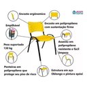 Ver imagem 6 de Jogo Mesa 1,20x70 Preta para Sorveterias e Restaurantes com 4 Cadeiras Iso Amarela