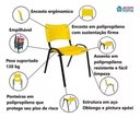 Ver imagem 6 de Jogo Mesa 1,20x70 Preta para Sorveterias e Restaurantes com 4 Cadeiras Iso Amarela