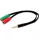 Ver imagem 2 de Cabo Adaptador P3 Macho para 2 P2 Fêmea - Fone e Microfone para Headset P3