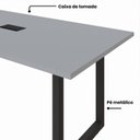 Ver imagem 6 de Mesa Reunião Escritório 1,80m x 0,90m com Caixa de Tomadas Pés Metal Industrial Executive F5 Offi