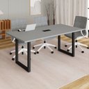 Ver imagem 5 de Mesa Reunião Escritório 1,80m x 0,90m com Caixa de Tomadas Pés Metal Industrial Executive F5 Offi