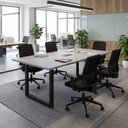 Ver imagem 1 de Mesa Reunião Escritório 1,80m x 0,90m com Caixa de Tomadas Pés Metal Industrial Executive F5 Offi