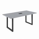 Ver imagem 3 de Mesa Reunião Escritório 1,80m x 0,90m com Caixa de Tomadas Pés Metal Industrial Executive F5 Offi