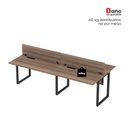 Ver imagem 6 de Plataforma Dupla Escrivaninha Tub Corporativa Light 4 Lugares 200cm Industrial Walnut e Preto