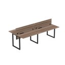 Ver imagem 3 de Plataforma Dupla Escrivaninha Tub Corporativa Light 4 Lugares 200cm Industrial Walnut e Preto