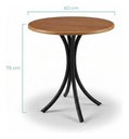 Ver imagem 2 de Mesa Bistrô Redonda 60cm Tampo de Madeira e Base em Aço Carbono para Varanda e Cafeteria - Tambo