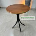 Ver imagem 5 de Mesa Bistrô Redonda 60cm Tampo de Madeira e Base em Aço Carbono para Varanda e Cafeteria - Tambo
