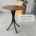 Ver imagem 6 de Mesa Bistrô Redonda 60cm Tampo de Madeira e Base em Aço Carbono para Varanda e Cafeteria - Tambo