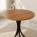 Ver imagem 4 de Mesa Bistrô Redonda 60cm Tampo de Madeira e Base em Aço Carbono para Varanda e Cafeteria - Tambo