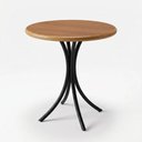 Ver imagem 1 de Mesa Bistrô Redonda 60cm Tampo de Madeira e Base em Aço Carbono para Varanda e Cafeteria - Tambo