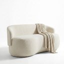 Ver imagem 7 de Kit 02 Poltronas + Namoradeira Decorativa Sala Estar Orgânica Beatriz Boucle Bege -Montanaris Decor