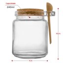 Ver imagem 4 de Kit 4 Porta Tempero Vidro Colher Bambu tampa de Rolha 240ml