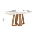 Ver imagem 3 de Mesa de Jantar 6 Lugares Lins/bella com Vidro Nature/off White/linho - Henn