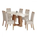 Ver imagem 2 de Mesa de Jantar 6 Lugares Lins/bella com Vidro Nature/off White/linho - Henn