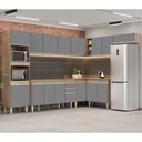 Ver imagem 2 de Armário de Cozinha Modulada de Canto 8 Peças CP07 Balcão Castanho/Cinza - Lumil Lumil Móveis